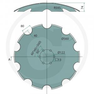 11466856 TALER DISC CRESTAT 560*4 CU 6 GAURI M12 10 DINTI